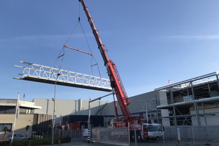 Walkway bridge positioned in Boxtel